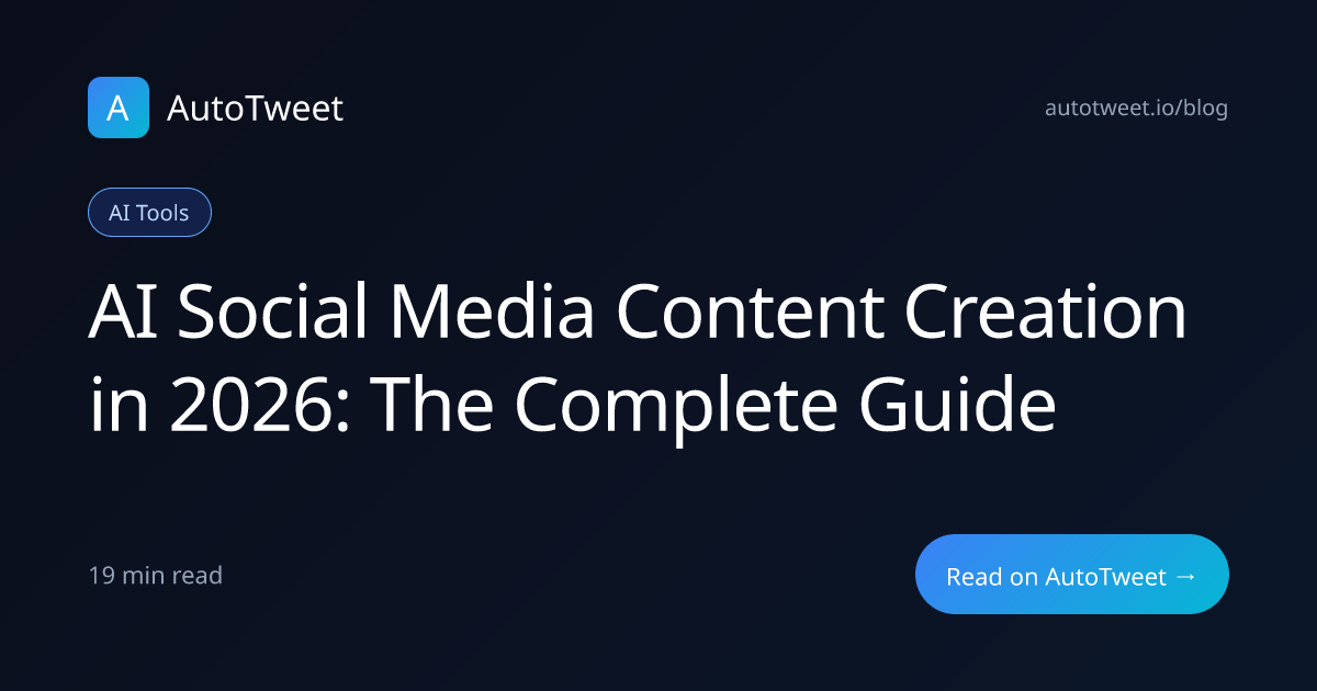 AI Social Media Content Creation in 2026: The Complete Guide | AutoTweet