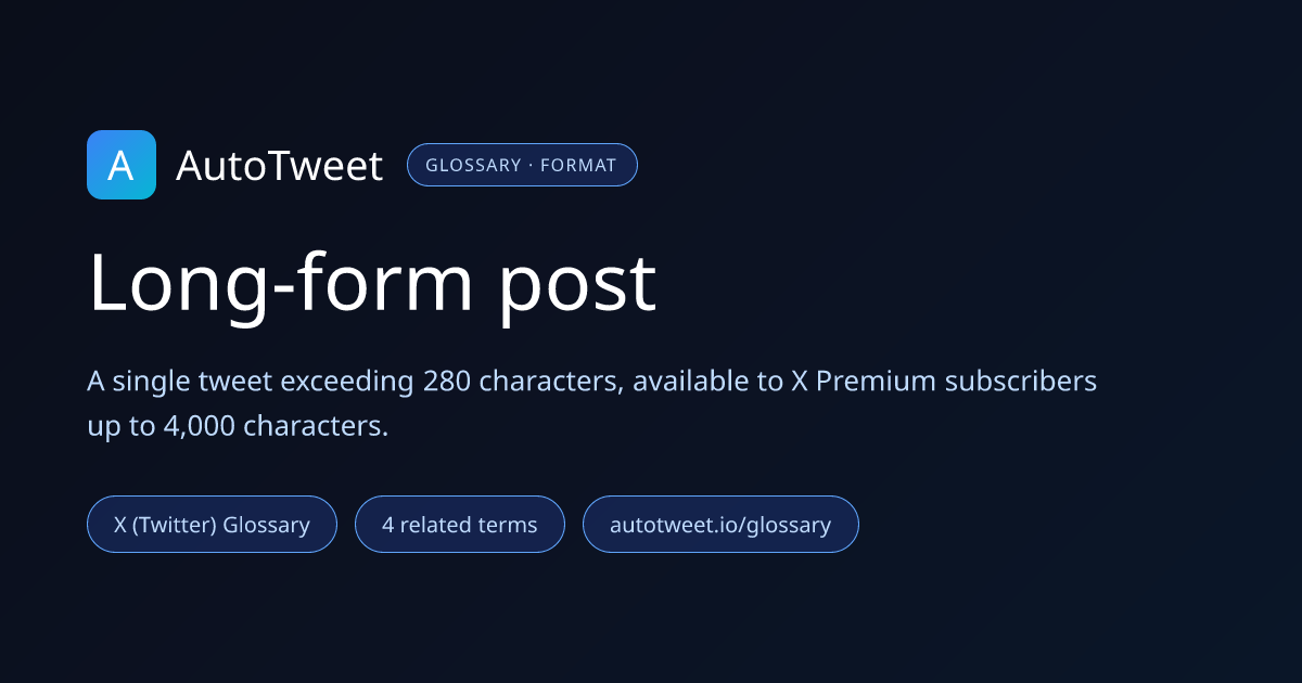 Long-form post — X (Twitter) Glossary | AutoTweet